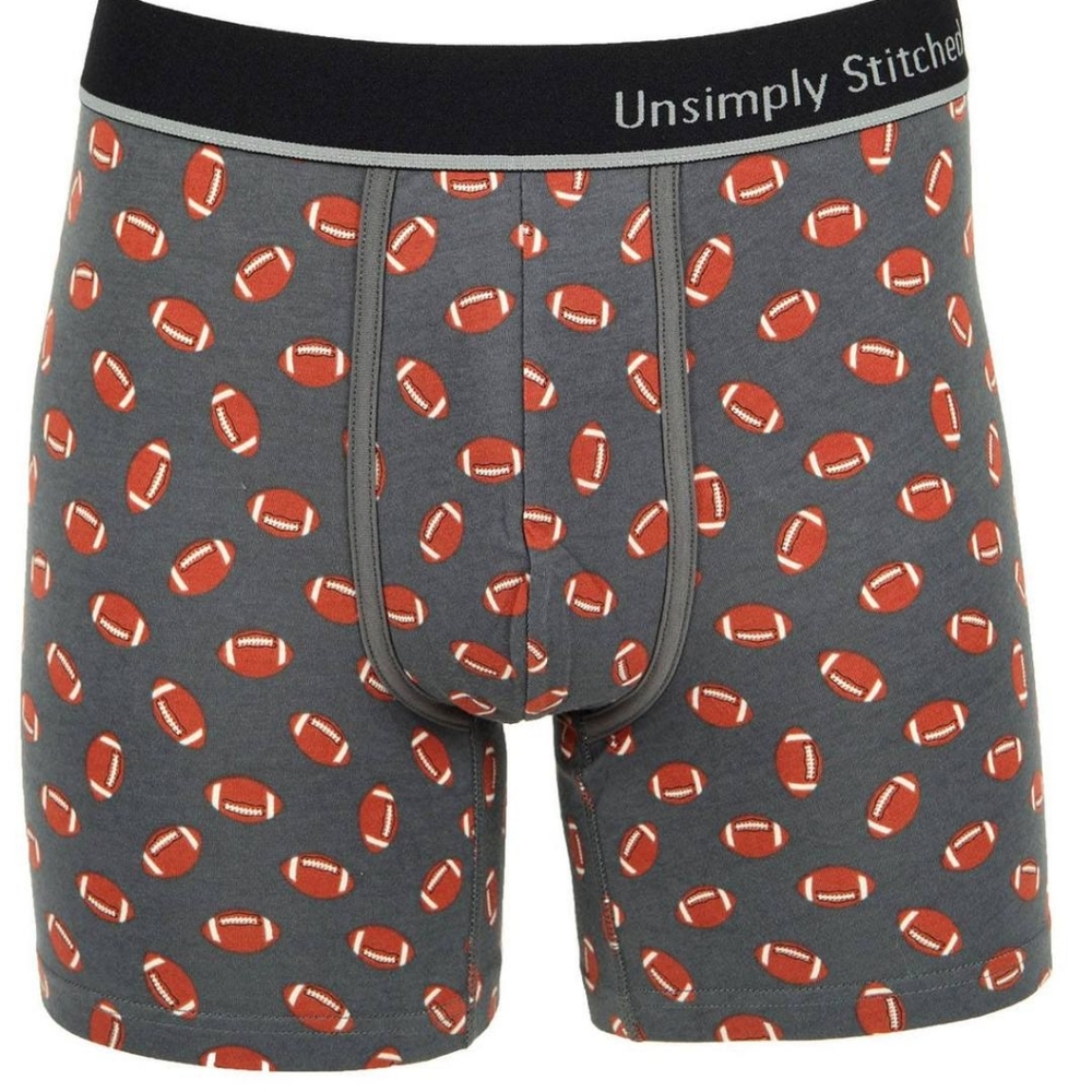 Boxer Brief Unsimply Stitched Grey Football Small